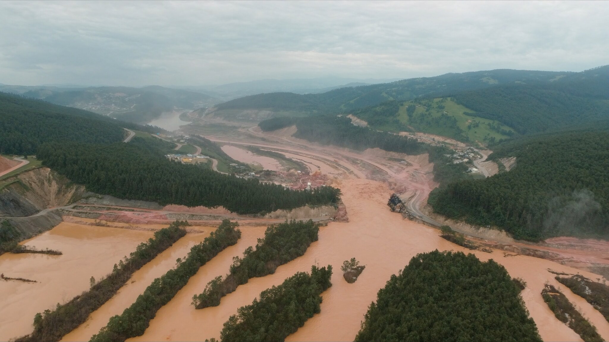 Aftermath of a tailings dam breach