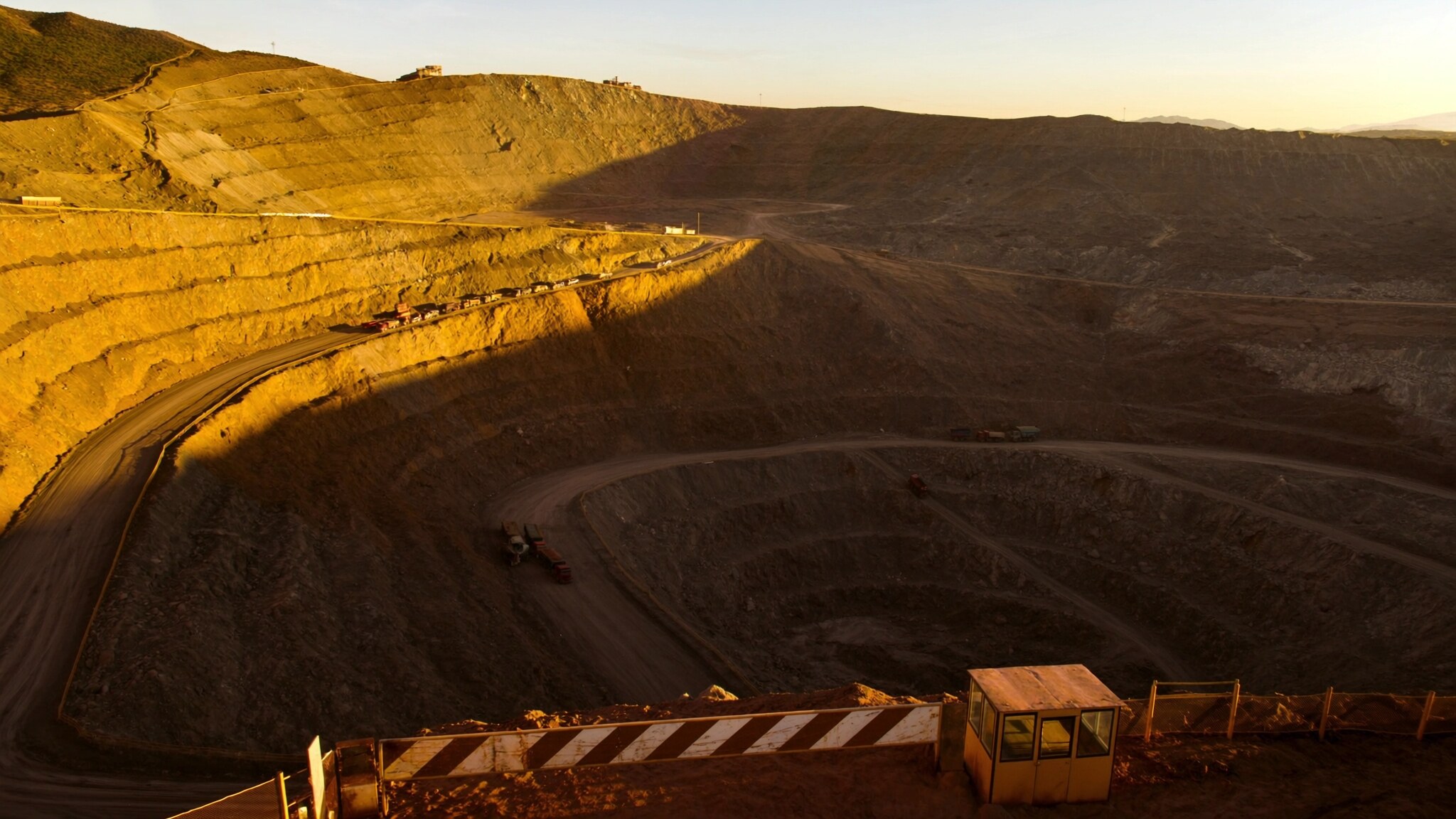 An open-pit mine at the edge of the state