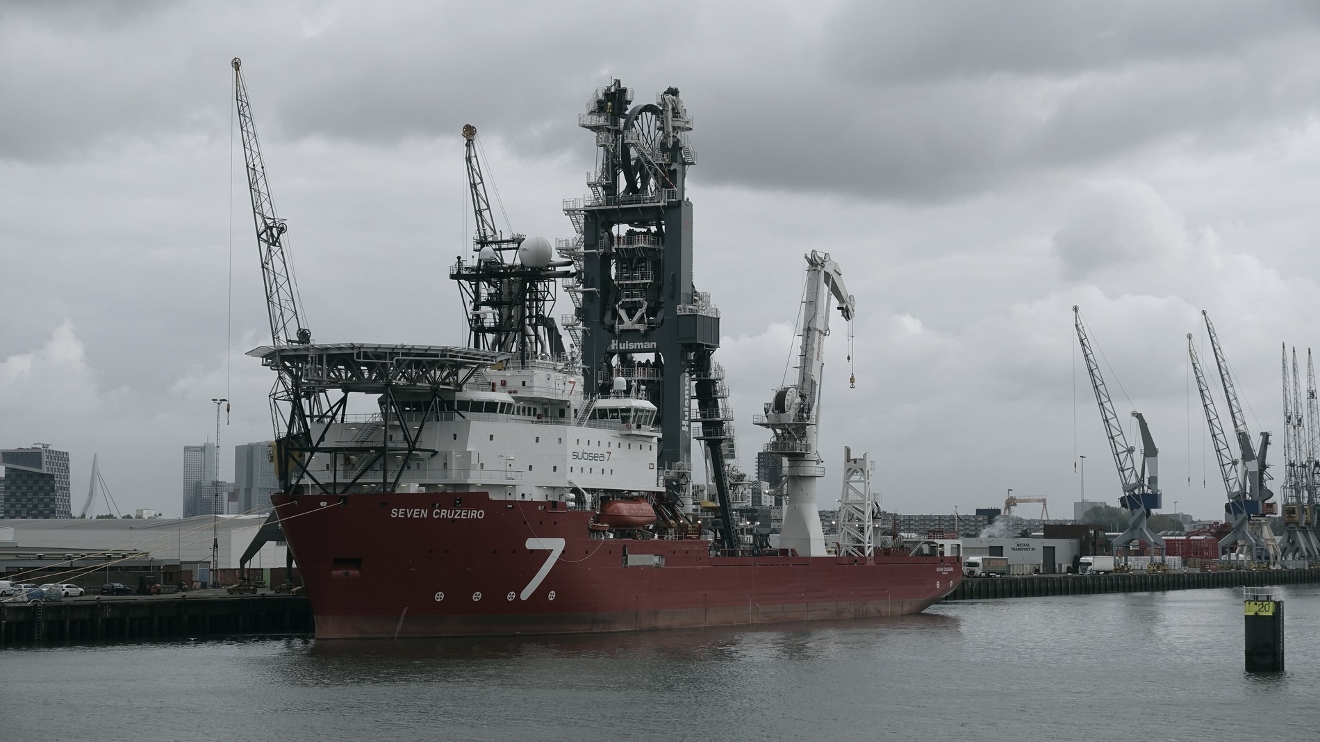 Seven Cruzeiro, offshore construction vessel, Port of Rotterdam